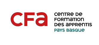 Logo rouge et noir du CFA Centre de Formation des Apprentis Pays Basque sur fond blanc.